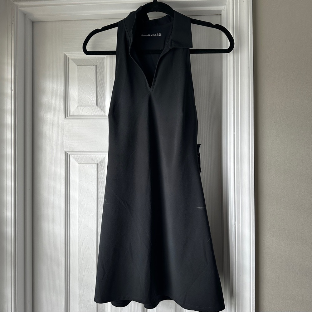 Abercrombie & Fitch Black Halter A-Line Tennis Dress